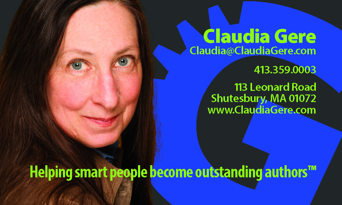 Claudia Gere, Author Consultant, Book Writing Coach and Ghostwriter